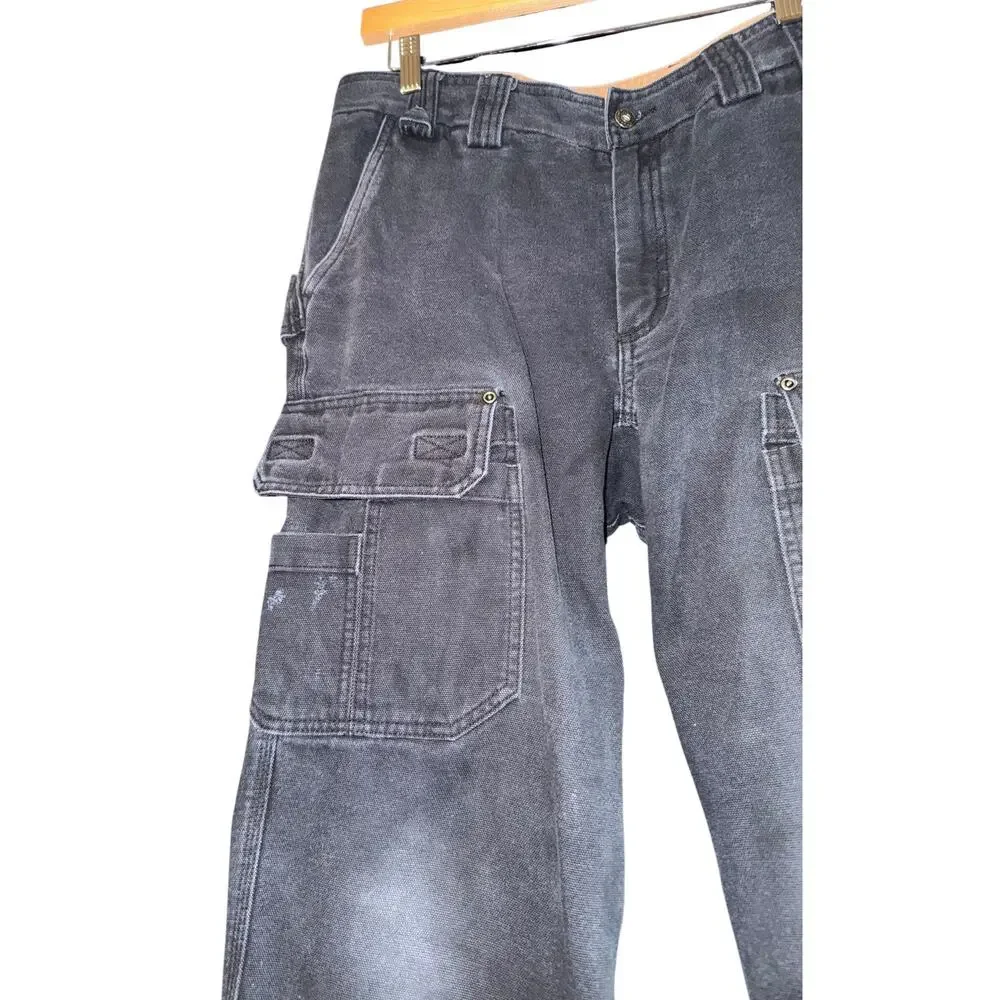 Duluth Trading Canvas Cargo Pants Men's 34x28 Utility Workwear Thick Outdoor‎